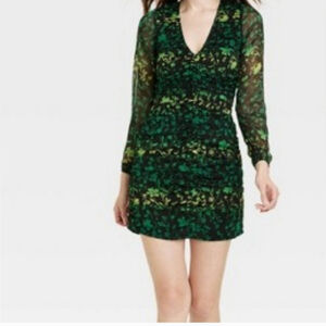A New Day Floral Ruched Bodycon Dress NWT XS